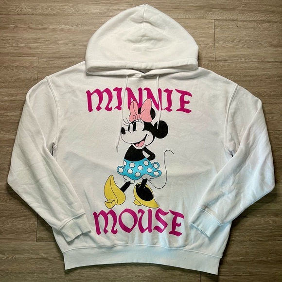 Disney Minnie Mouse Graphic Hoodie White XL Hybrid Apparel - Picture 1 of 7